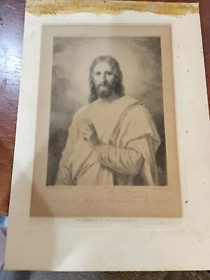 Vintage  Jesus Print By H. Hoffman Unframed  • $9.99