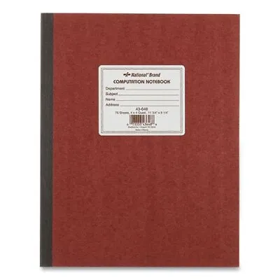 National Brand Computation Book Quadrille Rule Green 75 Sheets/Pad (RED43648) • $22.05
