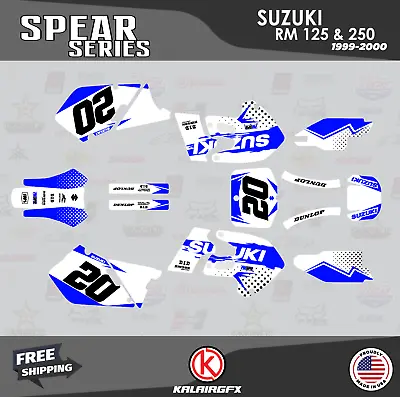 Graphics Kit For SUZUKI RM125 RM250 1999 2000 99 00 Spear Series - Blue Shift • $87.99