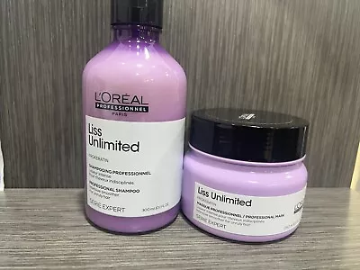 L'oreal Professional Liss Unlimited  Shampoo 300ml + Masque 250ml  New  • £33.47