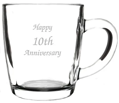 Personalised Large Latte Cappuccino Glass Coffee Cup Mug Engraved Wedding Gift • £11.95