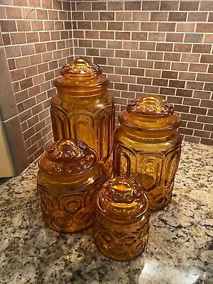 Vintage Large Glass Jars With Lids • $35