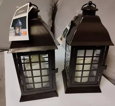 2 Decorative LED Metal/Glass Lantern With Flameless Candle Window Design-Wedding • $49.99