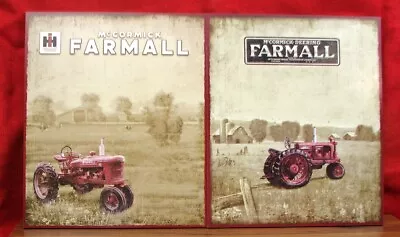 Farmall Wooden Vintage Look Signs Set/2 Home Garden Rustic Cabin Decor • $40.99