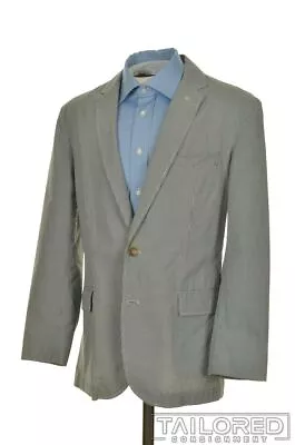 J CREW Ludlow Blue Gingham Check 100% Cotton Blazer Sport Coat Jacket - L / 40 R • $38.21