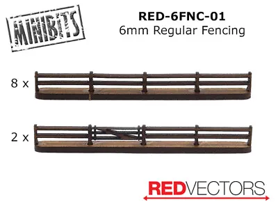 RED-FNC-01 - Regular Fencing MDF 6mm/10mm/15mm/20mm/28mm For Wargaming/Modelling • £3
