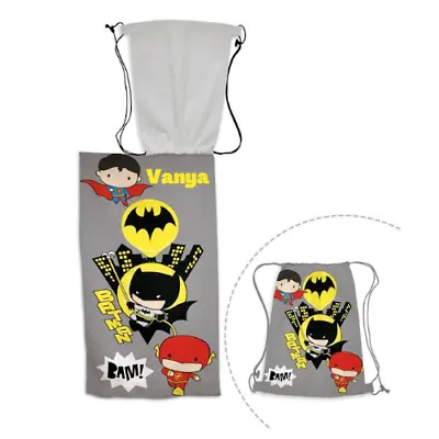 £17.99 • Buy Personalised Batman, Flash, Superman Towel Bag In A Bag Set For Kids