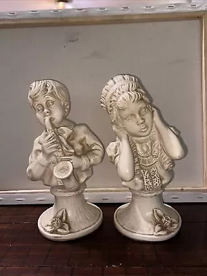 VTG ‘71 Kendrick Signed Universal Statuary Corp Boy Girl Statues Home Interiors • $24.99