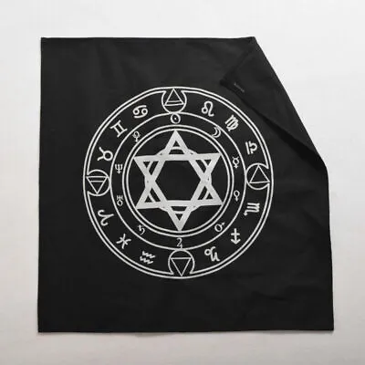Vintage Altar Tarot Tablecloth Retro Hexagram Pattern Rugs Wicca Home Deco • $21.99