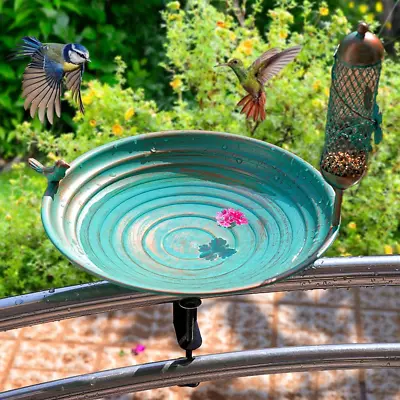 13 Inches Deck Bird Bath Metal Bird Bath Bowl Unheated With Clamp Detachable B • $39.84