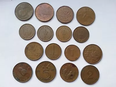 £34.95 • Buy Vintage Old Antique Copper British EMPIRE 16 COINS Set Collection Europe 1d Half