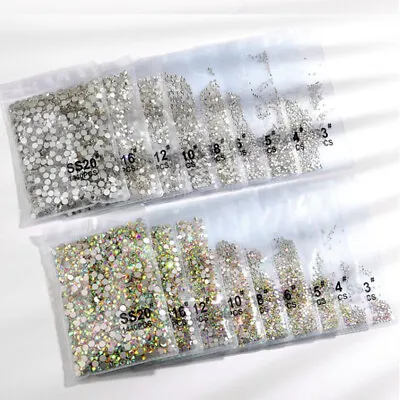 1440pcs Crystal AB Rhinestones Flatback Clear Strass Stones Nail Art Decoration • $3.75