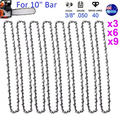 3/6/9x 10  Chainsaw Chain Saw Chains 3/8 .050 40DL For Ozito PCS-254 10 Inch Bar • $23.49