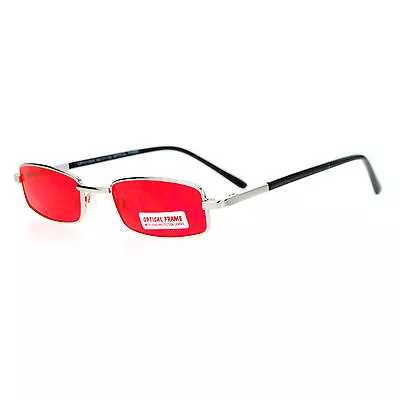 SA106 Snug Fit Small Mens Rectangular Metal Rim Classic Color Lens Sunglasses • $9.95