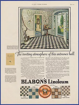 Vintage 1925 BLABON Linoleum Flooring Home Décor Ephemera 20's Print Ad • $11.21