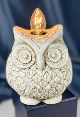 Owl Night Light White Resin Heavy Working Plug In. 5  TALL • $25.90