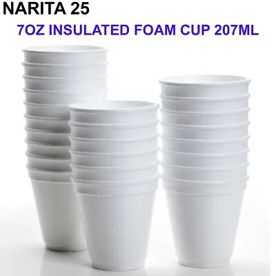 £5.70 • Buy Polystyrene Insulated Cup For Hot Or Cold Drink 7oz 207ml Pack Of 25