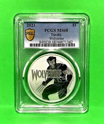 2021 Marvel Wolverine 1 Oz .999 Fine Silver Tuvalu - Gold Shield Pcgs Ms 68 • $89.99