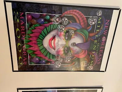 Framed NEW ORLEANS MILLENIUM 2000 Y2K MARDI GRAS Poster By Andrea Mistretta • $700