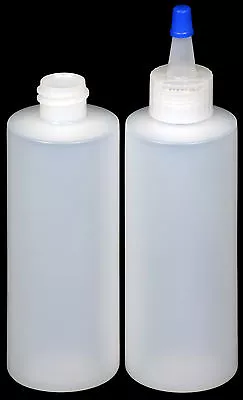 Plastic Spout Lid Dropper/Applicator Bottle W/Blue Overcap 4-oz. 3-Pack New • $6.19