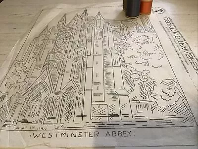 £2 • Buy Vintage Deighton’s Silver Transfer. Ref M19030. Westminster Abbey. 24 X 32cm.