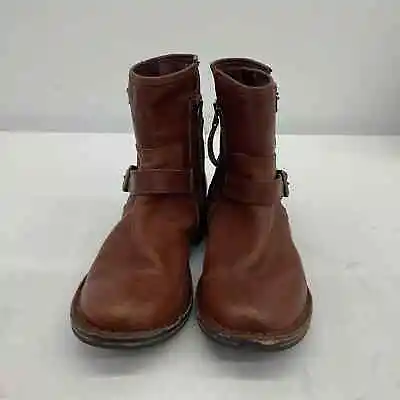 Ugg Brown Leather Biker Boots - Women's Size 7 • $40