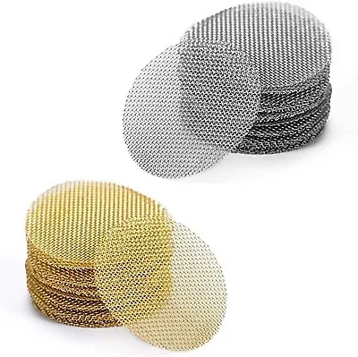 15mm Smoking Pipe Filters STEEL BRASS GAUZE REUSABLE FLEXIBLE LONG LASTING 50pcs • £2.49