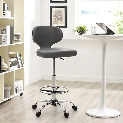 Office Chair Adjustable Swivel Drafting Rolling Stool Salon Back Support Foot US • $80.99