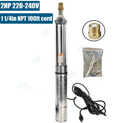 2HP 4  Deep Well Submersible Pump 220V 37 GPM 427FT Max 12 Stage 60Hz • $153.71