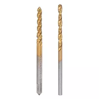 M2.5x0.45 Spiral Flute Tap 2.1mm Drill Bit Set High Speed Steel Titanium Plated • $8.20