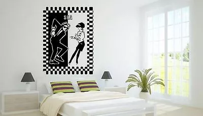 Wall Decal Ska Style Boy And Girl Dancing Music Lounge Vinyl Wall Art Sticker • £15.50