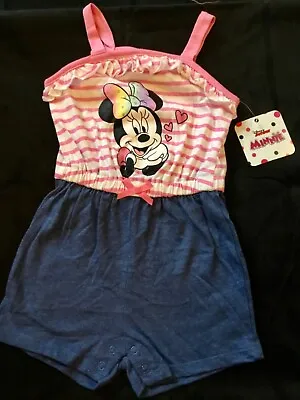 NWT DISNEY JUNIOR Baby Girl MINNIE MOUSE Toddler Jumper Romper Bodysuit 2T • $7.50