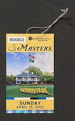 2021 Masters Tournament Sunday Ticket Badge Augusta National Golf Club RARE • $699.99