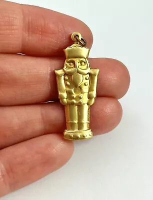 Nutcracker Charm Necklace Pendant Brass Metal Stamping Christmas Holiday Jewelry • $12.99