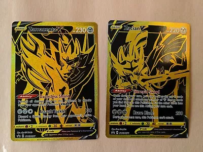 2-2020 Pokemon-zacian V+zamazenta V-black Star Promo Gold Ultra Premium-2 • $25.86