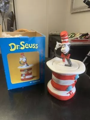Vintage Multicolor Cookie Jar Dr. Seuss~Cat In The Hat With Lid • $52.93