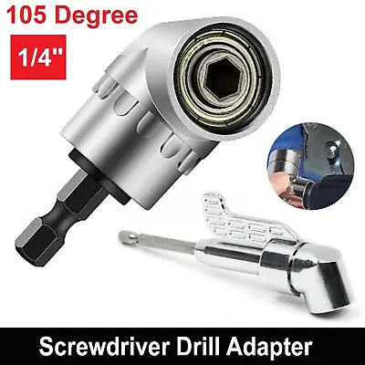 Right Angle Drill Attachment Head Screw Driver Flexible Extension Drill Bit Hex • $13.49