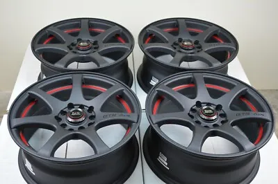 4 New DDR ZK15 15x6.5 5x100/114.3 35mm Matt Black/Red Ring 15  Wheels Rims • $599