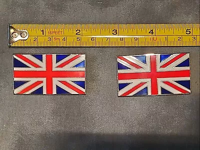 Two Metal And Enamelled Union Jack Self Adhesive Badges For Your Car • £9.95