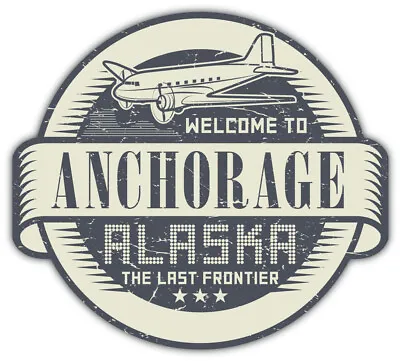 Anchorage City Alaska USA State Vintage Badge Car Bumper Sticker Decal • $2.75