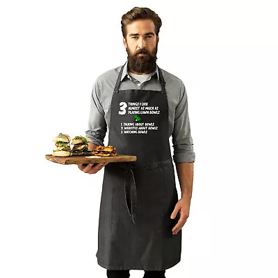 3 Things Almost Like As Much As Lawn Bowls - Funny Kitchen Novelty Apron Aprons • $19.75