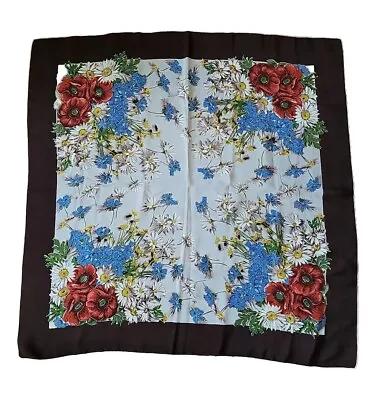 Vanette Creations Floral Silk Scarf French Reproduction Hand Rolled 32 X 32 • $18.90