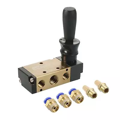 Manual Hand Pull Solenoid Valve 2 Position 5 Way Pneumatic 1/4  PT W Fitting  • $33.90