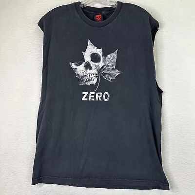 Vintage 90’s Zero Skateboards Skull Cut Off Shirt Black Men’s Size XL • $10