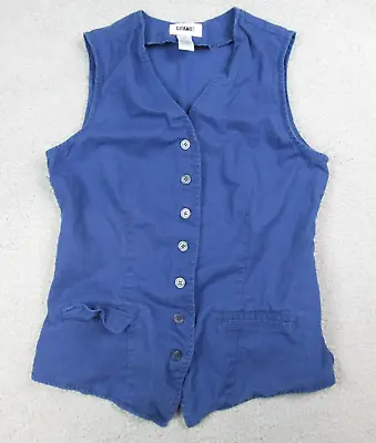 Vintage Gitano Shirt Women Medium 80s 90s Y2K Sleeveless Adjustable Pockets Blue • $19.99