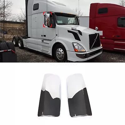 Chrome Door Mirror Cover Set Left Right For Volvo VNL Trucks 2008-2019 • $69.99