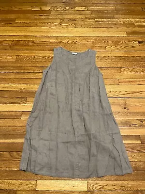 J Jill Love Linen Dress Women's Plus Size 2X Sleeveless Brown W/Pockets • $10.50