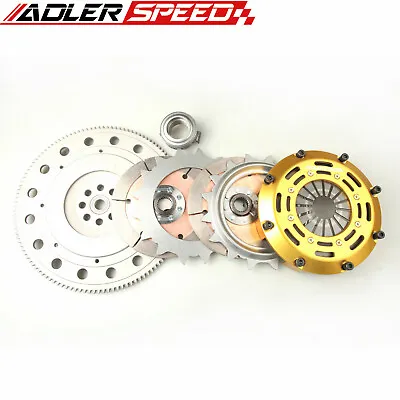 Adlerspeed Twin Disc Clutch + Flywheel For Honda Accord Prelude H22 H23 F22 F23 • $499