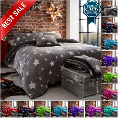 £17.99 • Buy Teddy Fleece Bedding Set Reversible Fluffy Warm Duvet Quilt Covers Easy Care