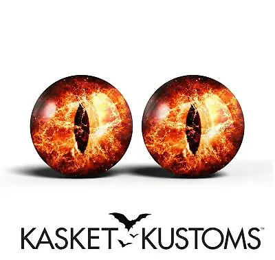 Red Fire Glass Eyes -PIXEL FREE- Realistic Monster Fantasy Eyeballs 2pc • $7.99